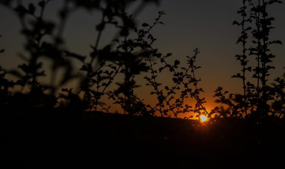 Ondergaande zon na zonsverduistering 12 augustus