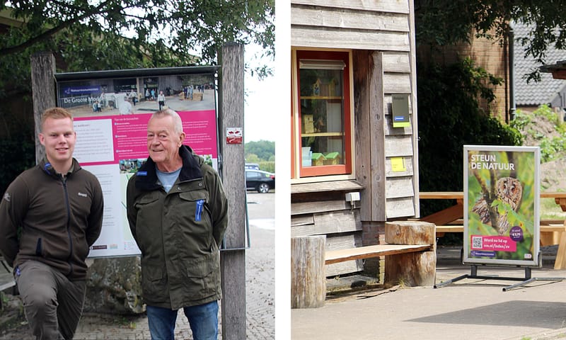 Vrijwilligers Max en Fred bij Bezoekerscentrum Gooi & Vechtstreek