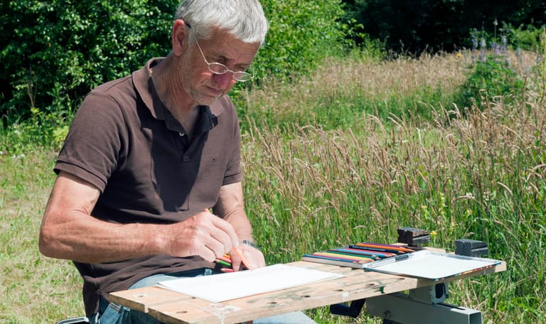Demonstratie houtsnijden door Harm Echten