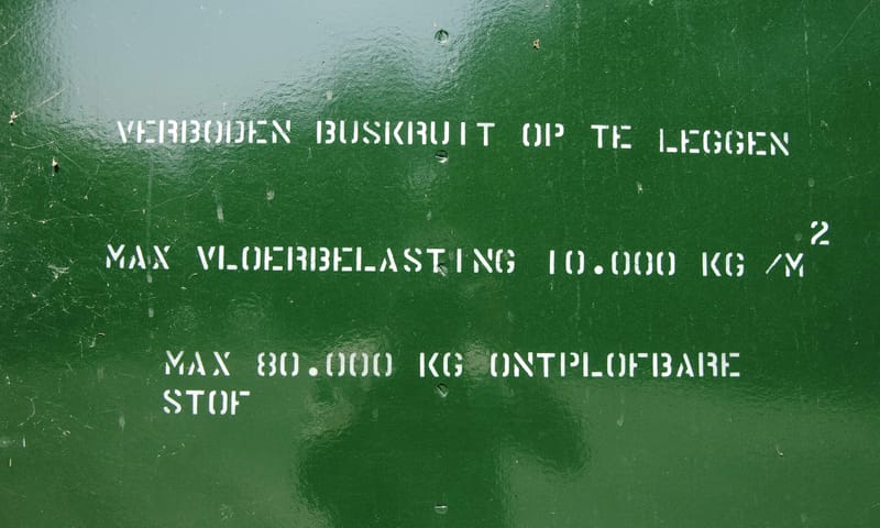 Voorschriften deur Munitiedepot  Nieuw Balinge