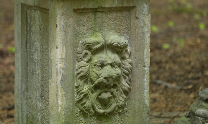 Detail van de burmaniazuil bij landgoed de Slotplaats