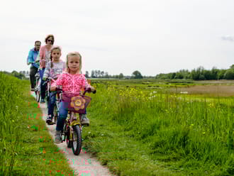Fietsen over het polderpad