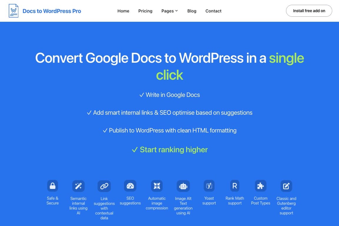 Docs to WordPress Pro