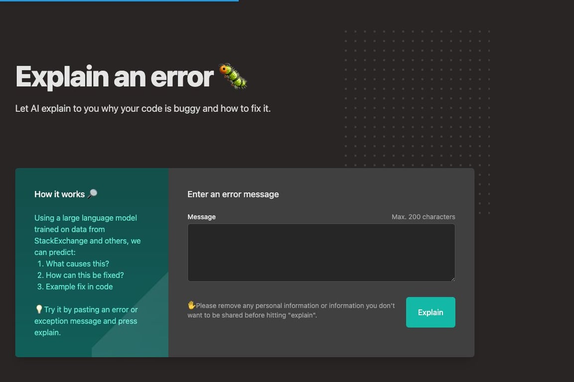 Explain an error