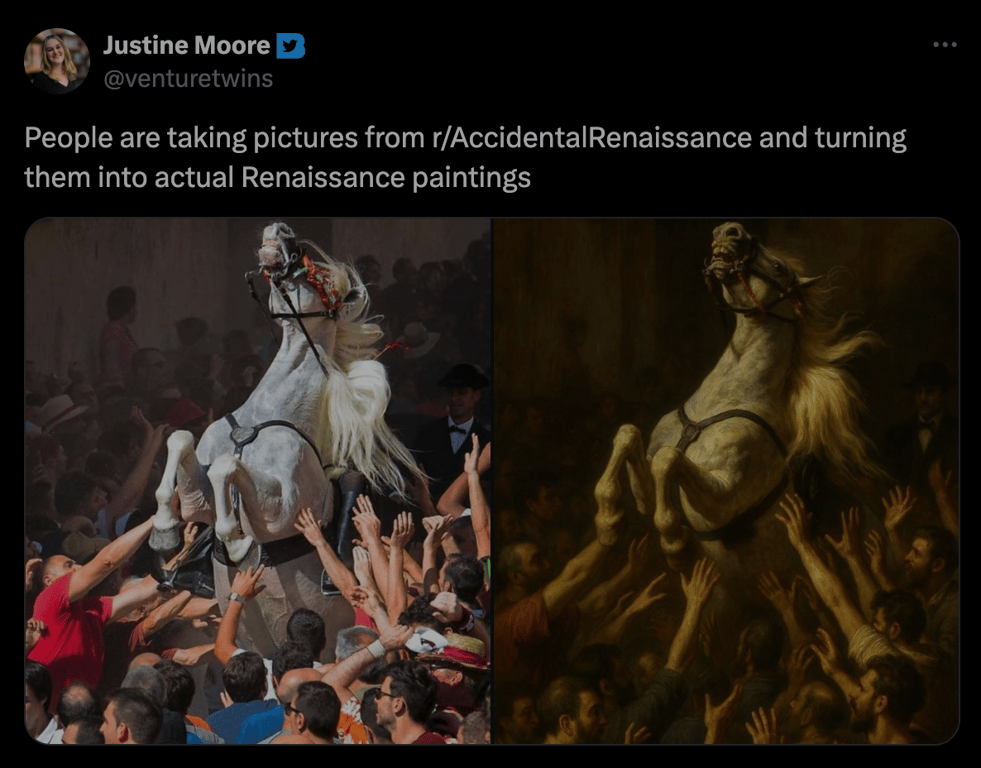 Turn pics into Renaissance paintings example