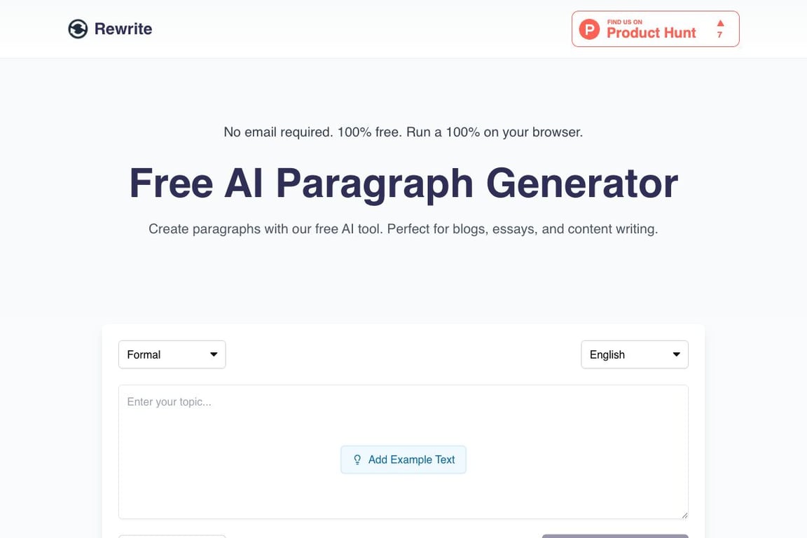 Free AI Paragraph Generator