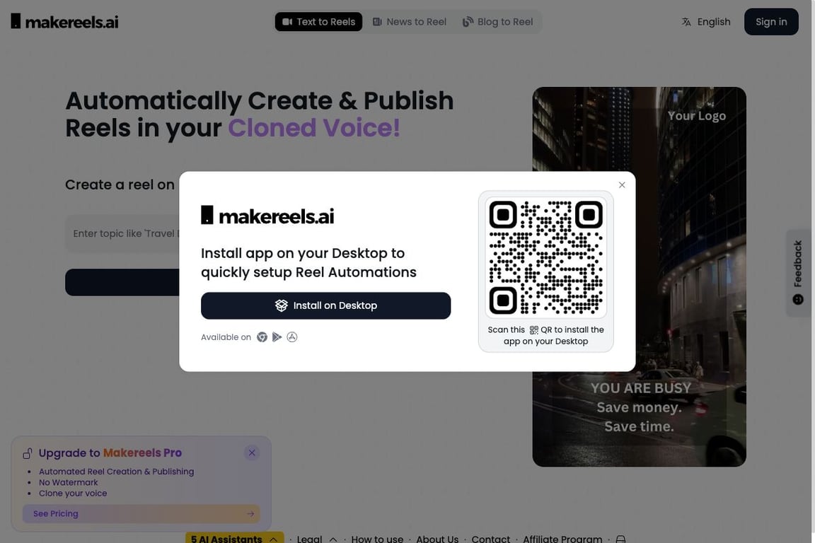 Makereels AI