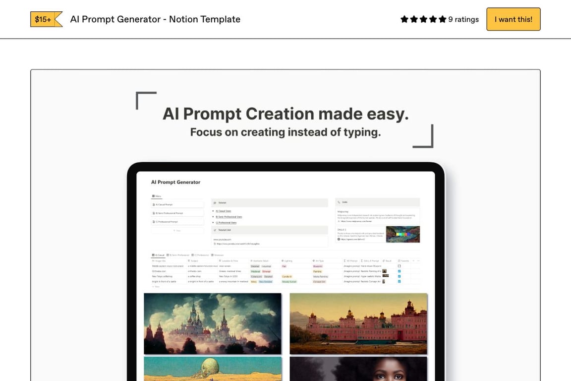 AI Prompt Generator - Notion Template