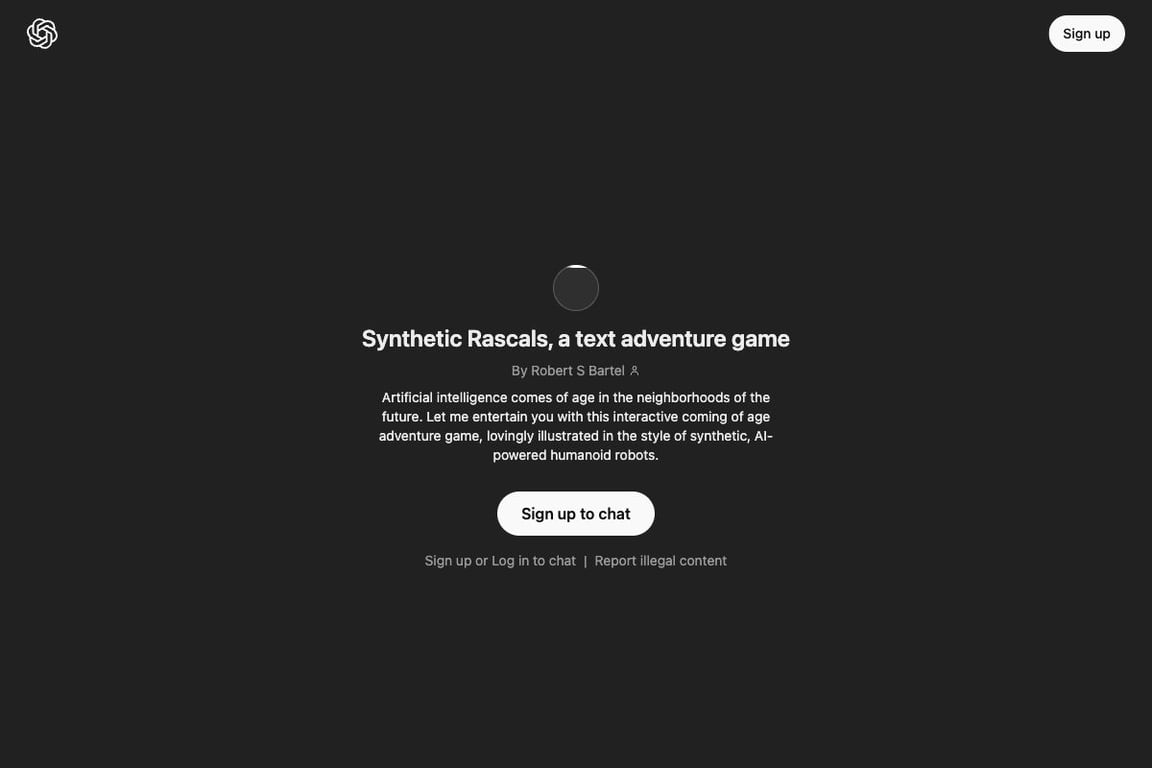 Synthetic Rascals, a text adventure game