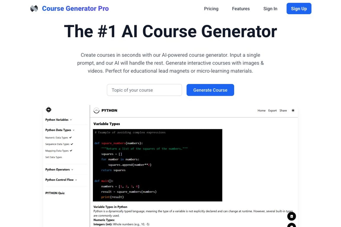 Course Generator Pro