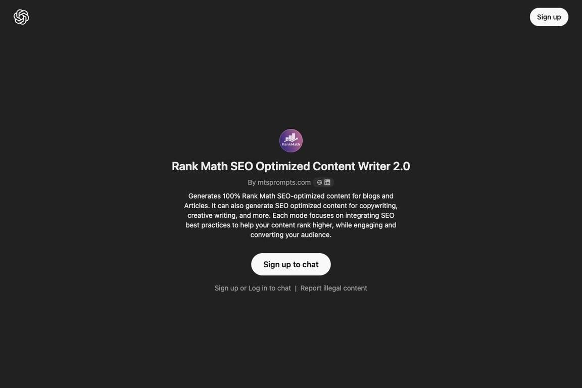 Rank Math SEO Optimized Content Writer 2.0