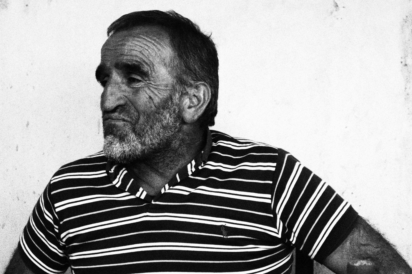 Old man with wrinkled skin