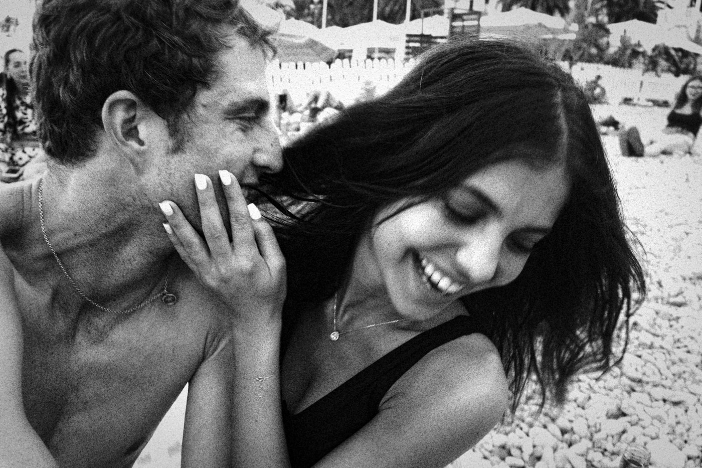 man and woman on beach