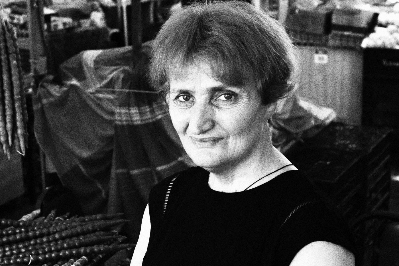 Old woman looking at camera