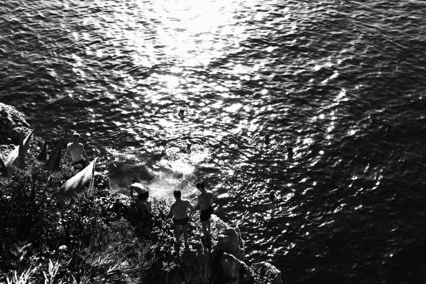 two men above the sea