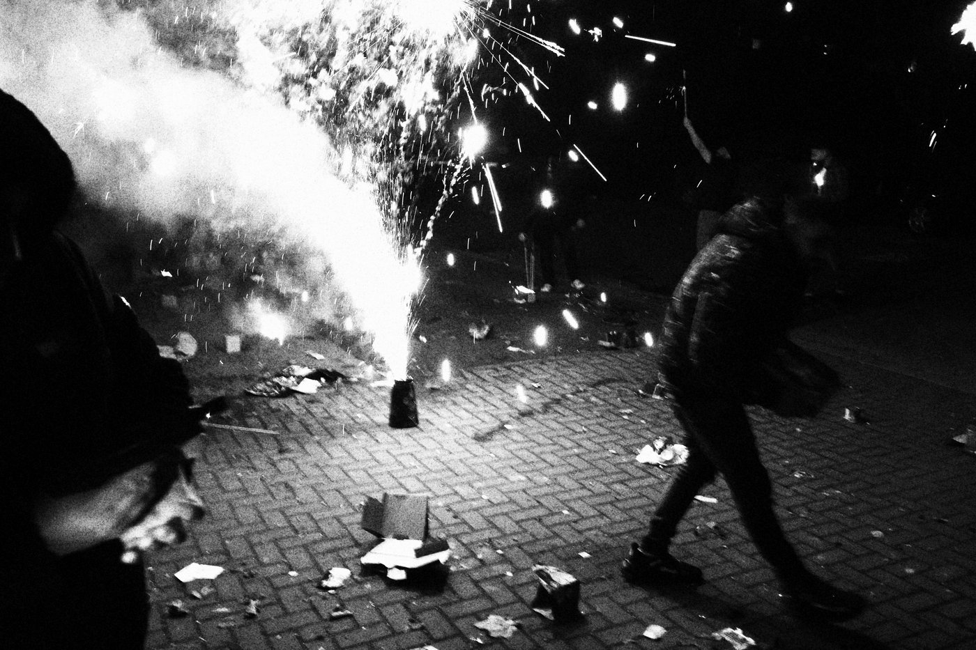 Fireworks on the street