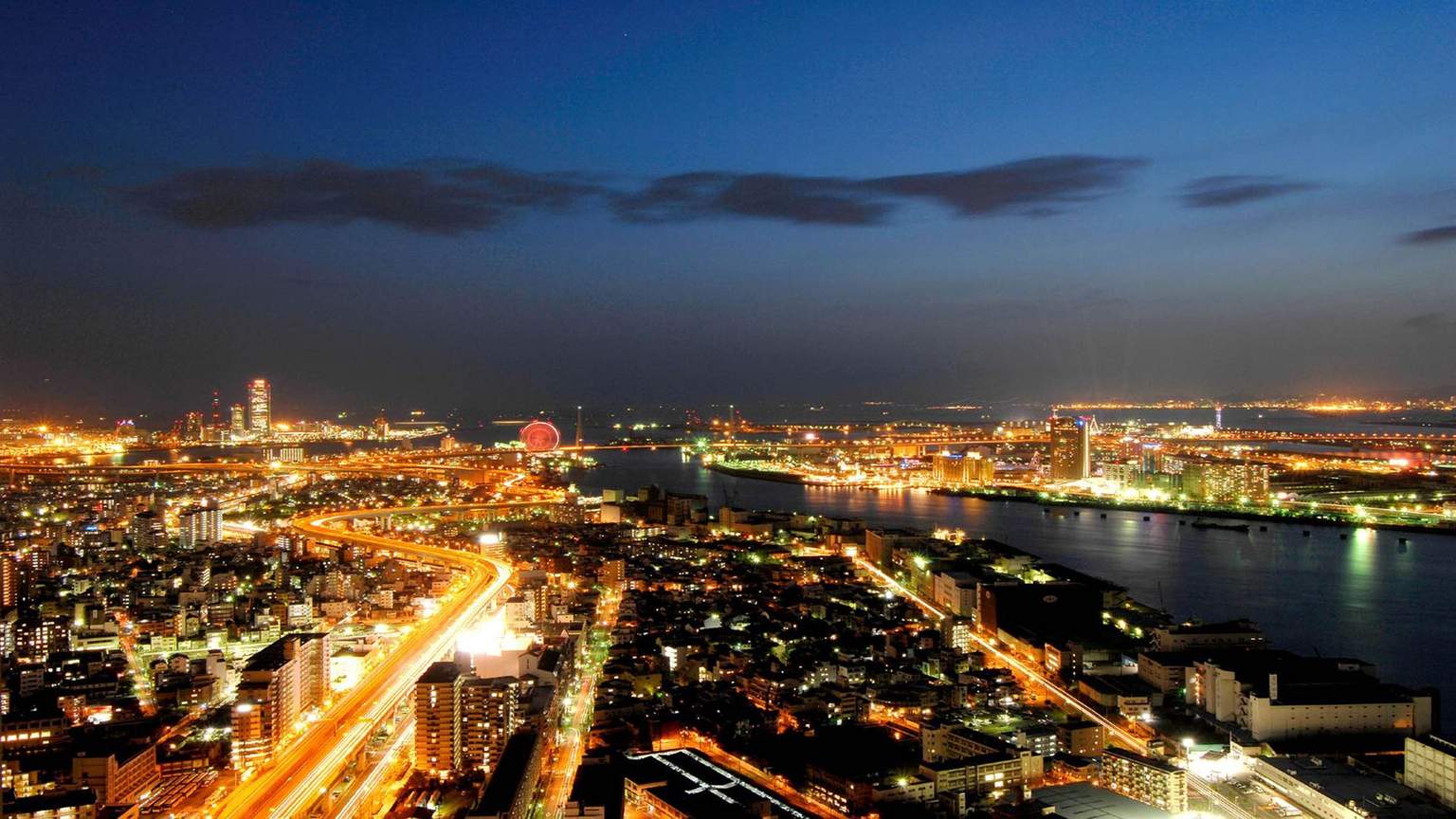 경치 야경 바다 쪽