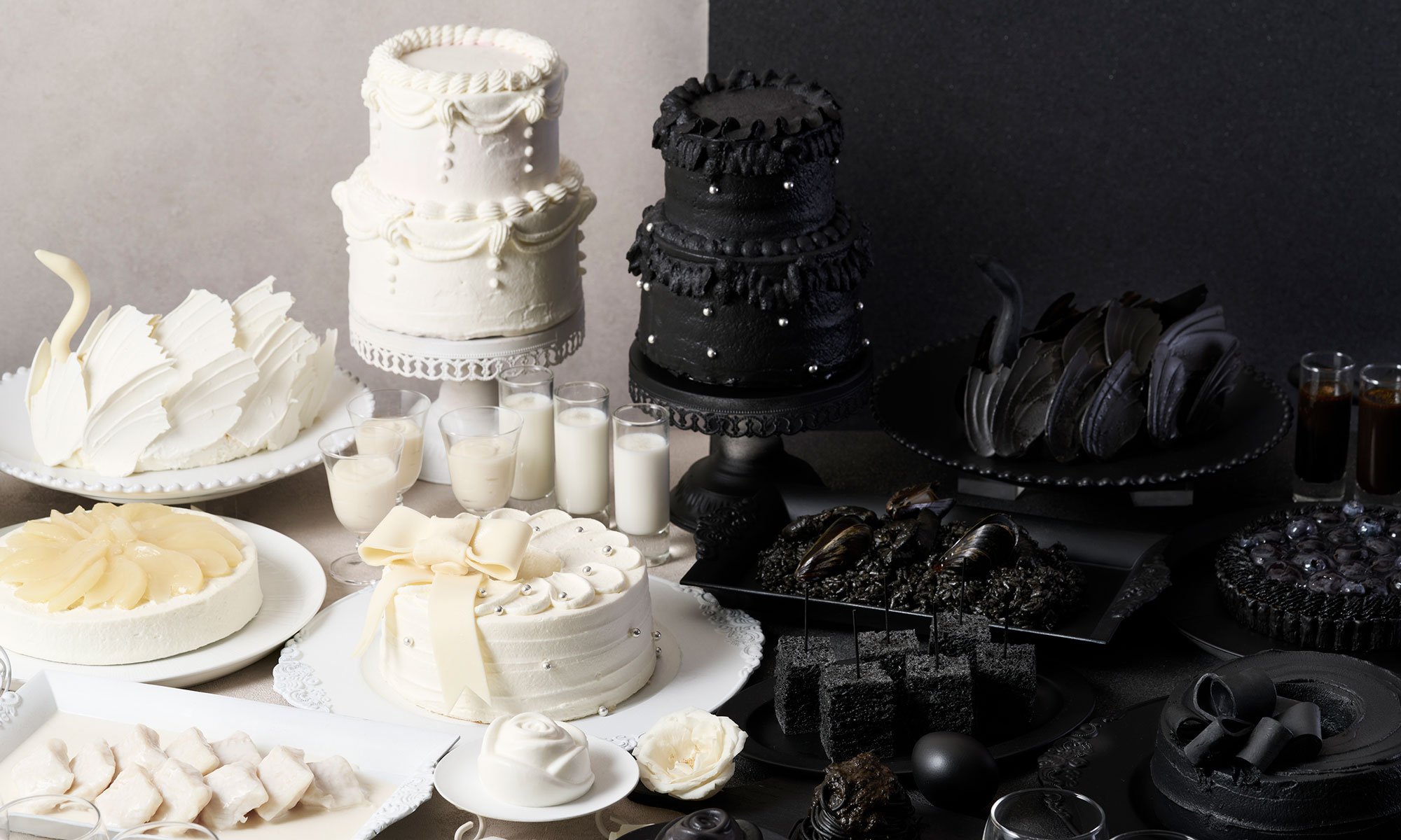 白と黒の世界観が広がるビュッフェ「ONE ＝SHIRO×KURO＝」料理も