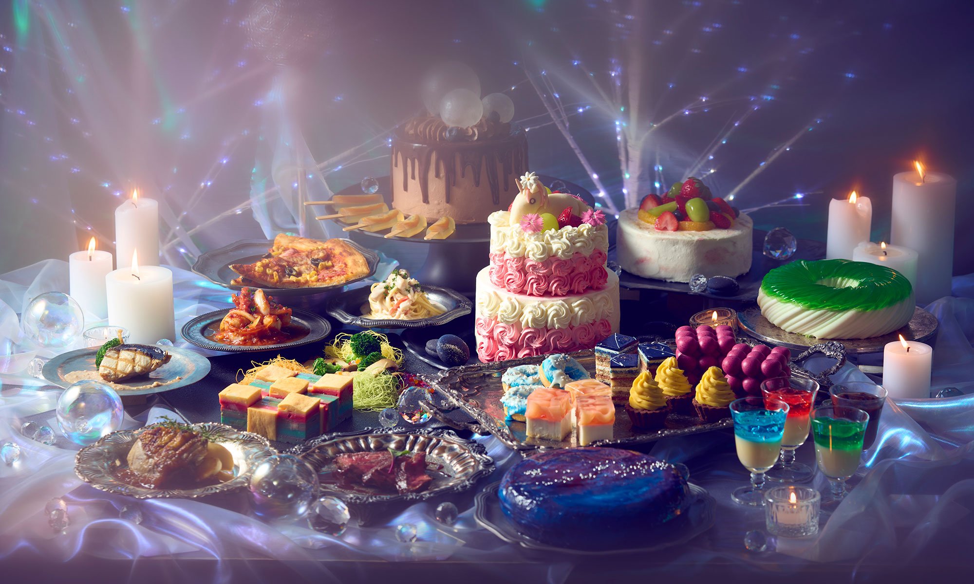 ファンタジーな世界が広がる冬のビュッフェ約10,000球の煌めき