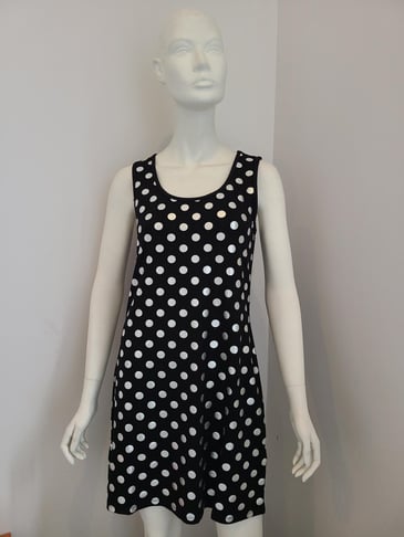 TRICOTTO ROBE NOIRE À POIS ARGENT BRETELLE LARGE