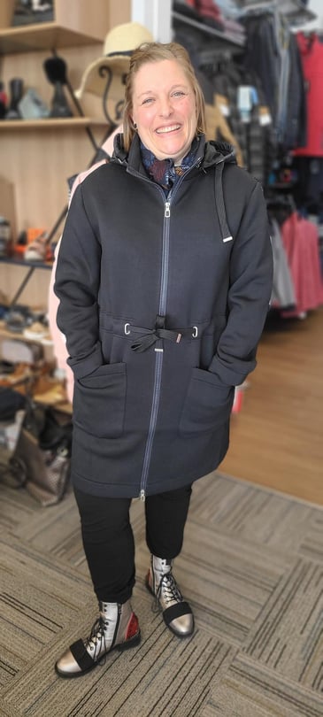 GERRY WEBER MANTEAU MI-LONG LACET À LA TAILLE CAPUCHON AMOVIBLE