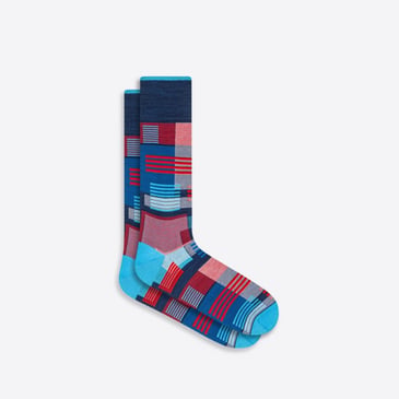 BUGATCHI BAS DE FANTAISIE POUR HOMME BLEU ET ROUGE