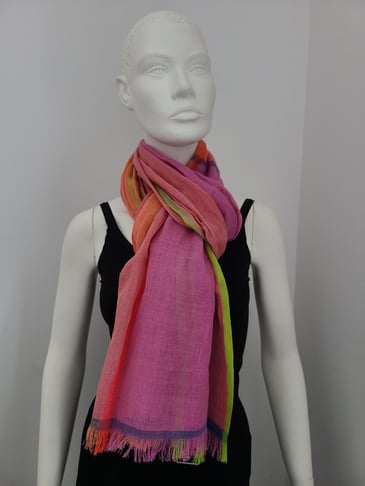 FRAAS FOULARD D'ÉTÉ MULTICOLORE AVEC FRANGE