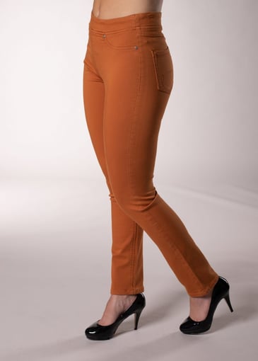 CARRELI JEANS PULL ON EN TRICOT UNI JAMBE DROITE