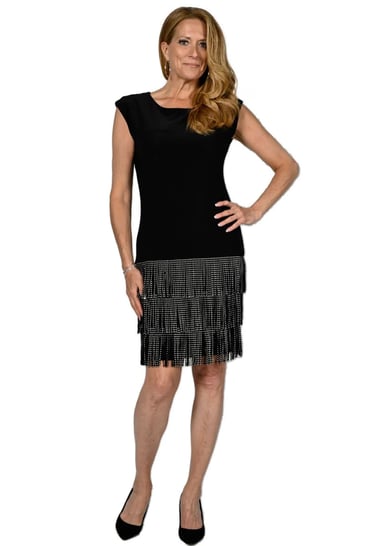 FRANK LYMAN ROBE NOIR FRANCHE BRILLANTE AU BAS