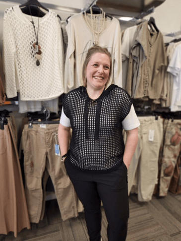 BETTY BARCLAY DÉBARDEUR EN TRICOT AVEC CAPUCHON
