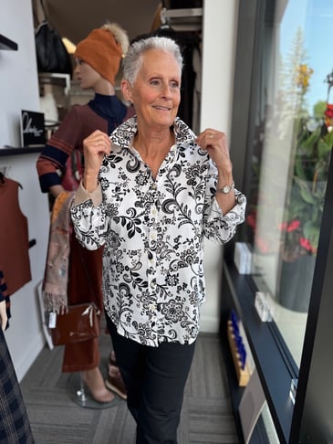 Foxcroft Margie chemisier manches longues fleuri