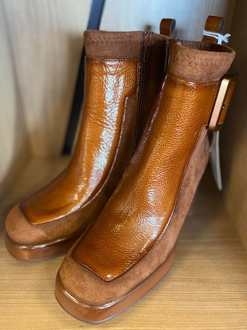 Bottes En Cuir Mellow Yellow - Couleur Cognac - Talons Hauts - Pointure 36 EUR - Neuves Avec Boîte