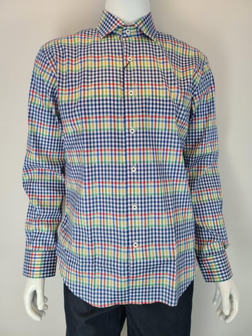 BUGATCHI CHEMISE POUR HOMME À MANCHE LONGUE CARREAUTÉ
