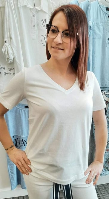 GERRY WEBER T-SHIRT DE BASE COL EN V