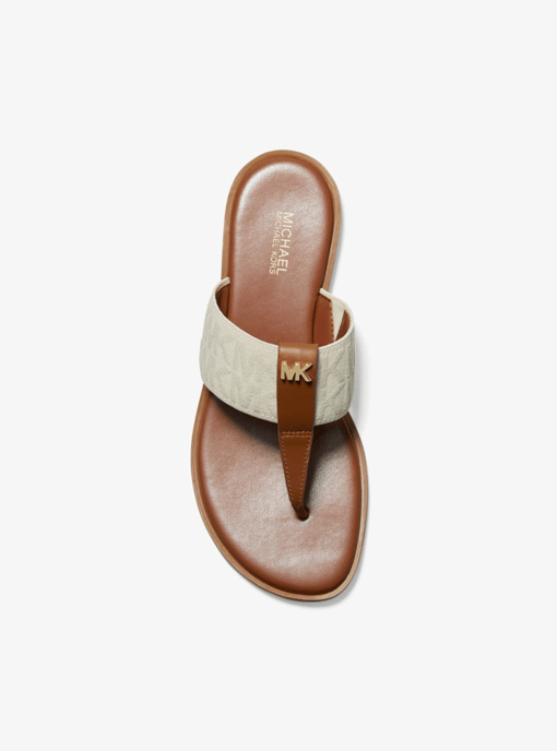 MICHAEL KORS FEMME SANDALE PASSE ORTEILS AVEC BANDE DE TISSU AVEC LOGO MK Specialites Feminines et Masculines