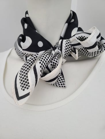 DI FIRENZE FOULARD D'ÉTÉ NOIR À POIS BLANC