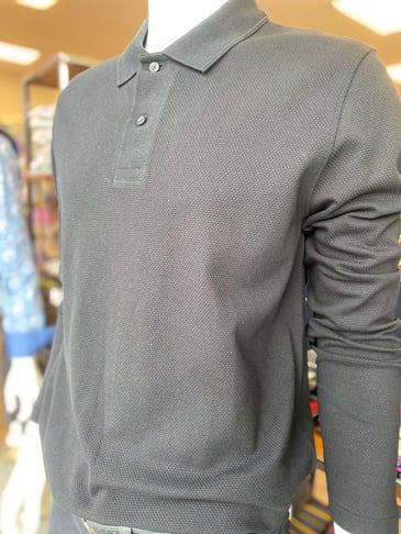 MICHAEL KORS HOMME manche longue bubble knit polo
