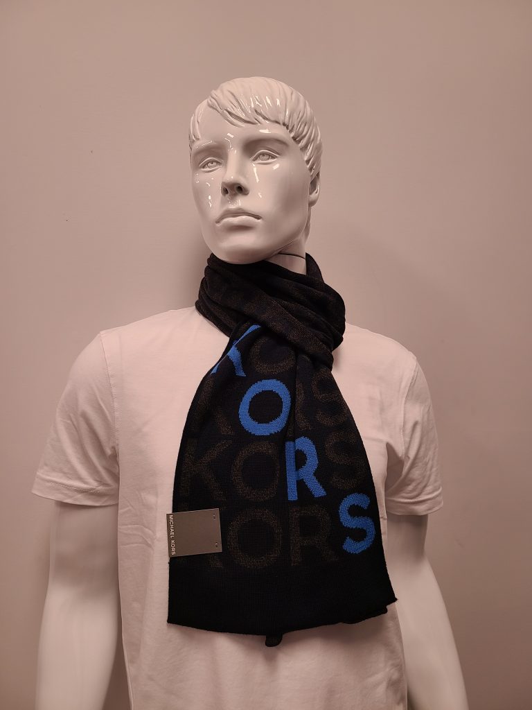 MICHAEL KORS HOMME FOULARD D HIVER MARINE CHARCOAL BLEU