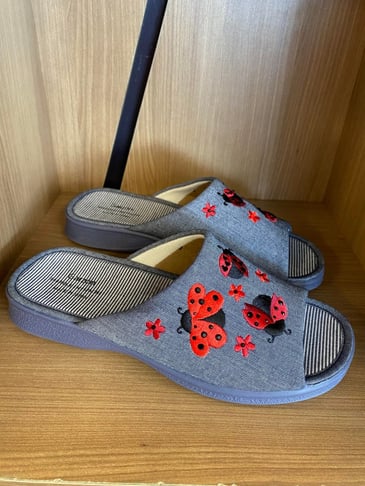 GARZON PANTOUFLE IMPRIME COCCINELLE
