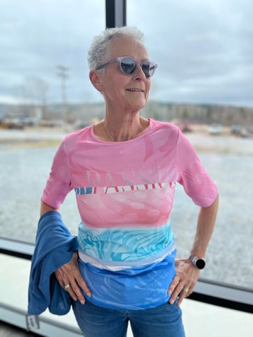 RABE T-SHIRT ROSE BLEU VAGUE