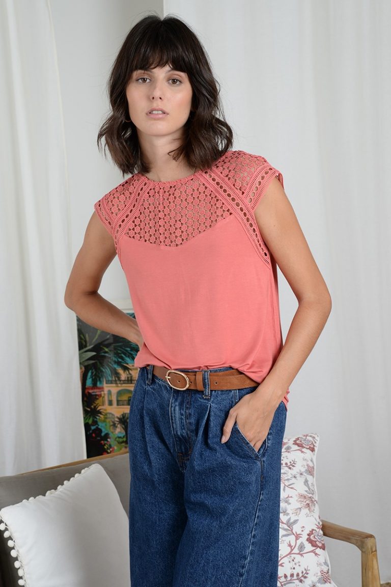Robe Courte Dentelle Molly Bracken Gris Très Clair Taille 36 - Occasion Parfait état