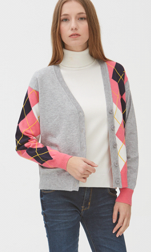 WNT COLLECTION CARDIGAN GRIS, ROSE, NOIR, JAUNE ET BLANC