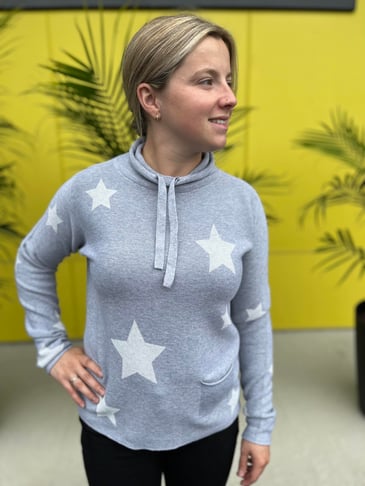 CHARLIE B CHANDAIL COL HAUT TRICOT ÉTOILES