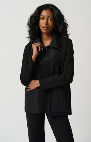 JOSEPH RIBKOFF TUNIQUE COL DEMI ZIP DEUX POCHES