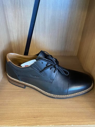 RIEKER HOMME SOULIER PROPRE NOIR EN CUIR LACET