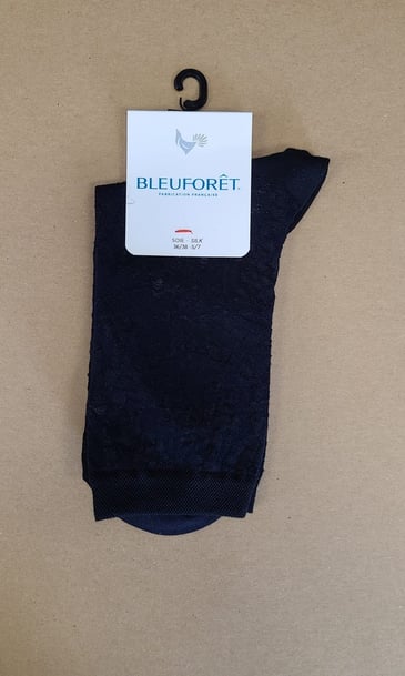 BLEUFORÊT CHAUSSETTES EN SOIE MARINE