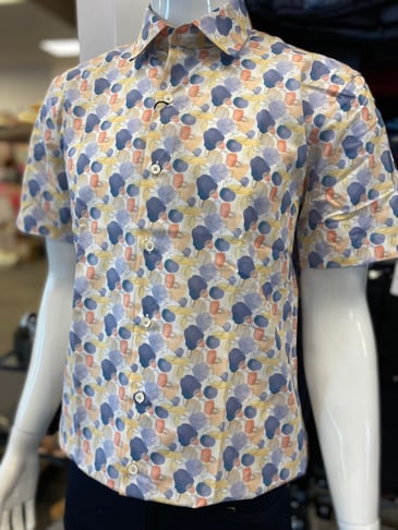 BUGATCHI CHEMISE MANCHE COURTE IMPRIMÉ ABSTRAIT