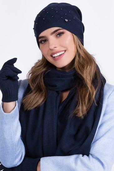 KAMEA TUQUE EN TRICOT DÉTAIL DEVANT AVEC PERLES TON SUR TON ET PLISSÉ DERRIÈRE