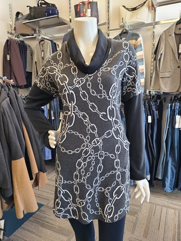 LUC FONTAINE TUNIQUE CHARCOAL À MANCHE LONGUE RAGLAN NOIRE