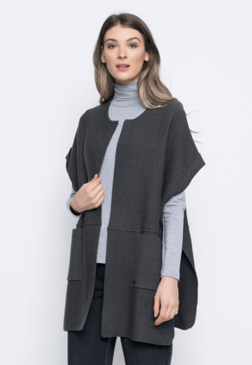 PICADILLY CARDIGAN SANS ATTACHE À MANCHE COURTE FENDU SUR LES CÔTÉS